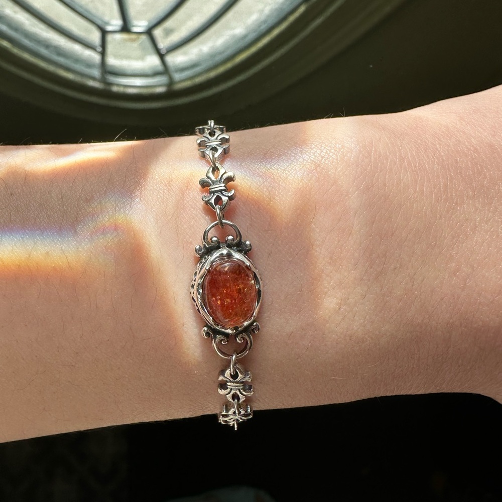 Sunstone Sterling Silver Bracelet